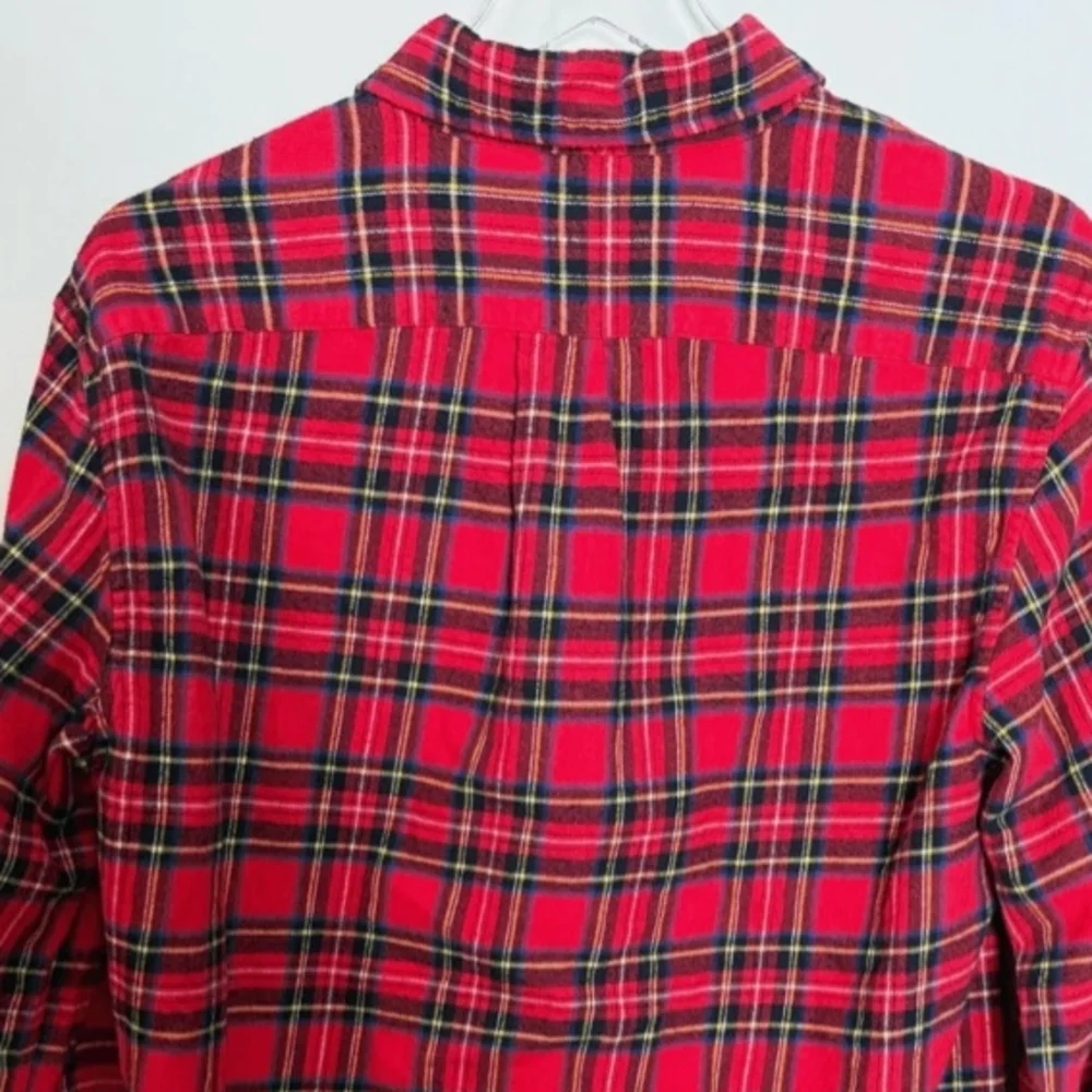 J. Crew Men's Red Plaid Flannel Shirt